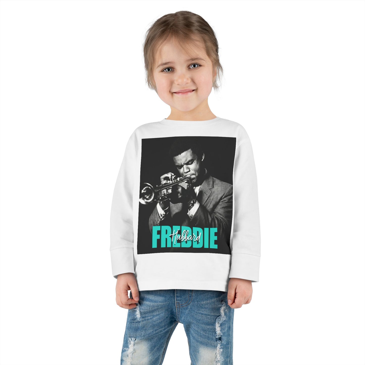 Toddler Tee — 'Freddie' Jazz Trumpet Graphic Long Sleeve