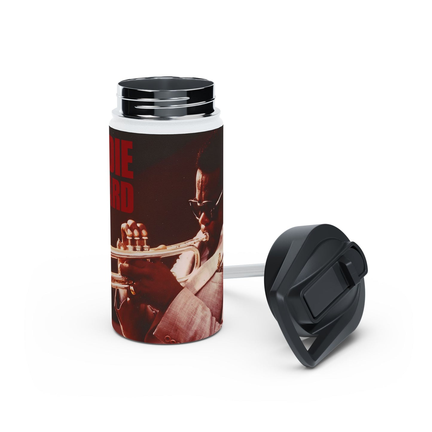 Jazz Trumpet Stainless Steel Water Bottle — “Free Hub” Vintage Music Design