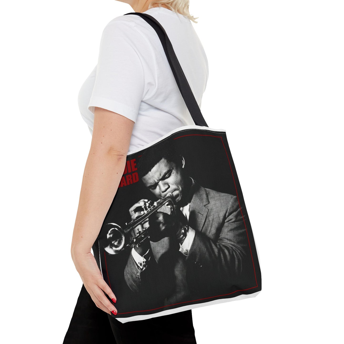 Vintage Freddie Hubbard Tote Bag — Black & White Music Portrait
