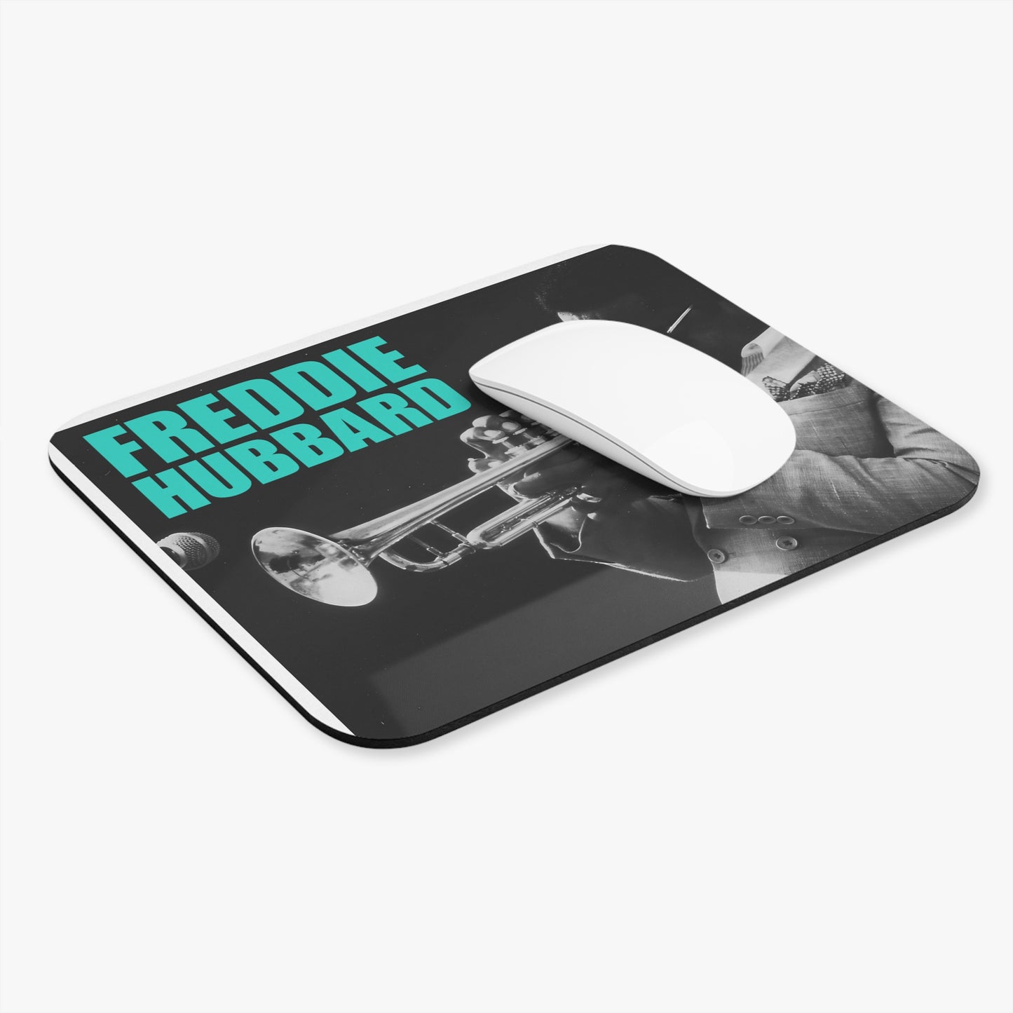 Freddie Hubbard Jazz Trumpet Mouse Pad — Vintage Musician Desk Mat