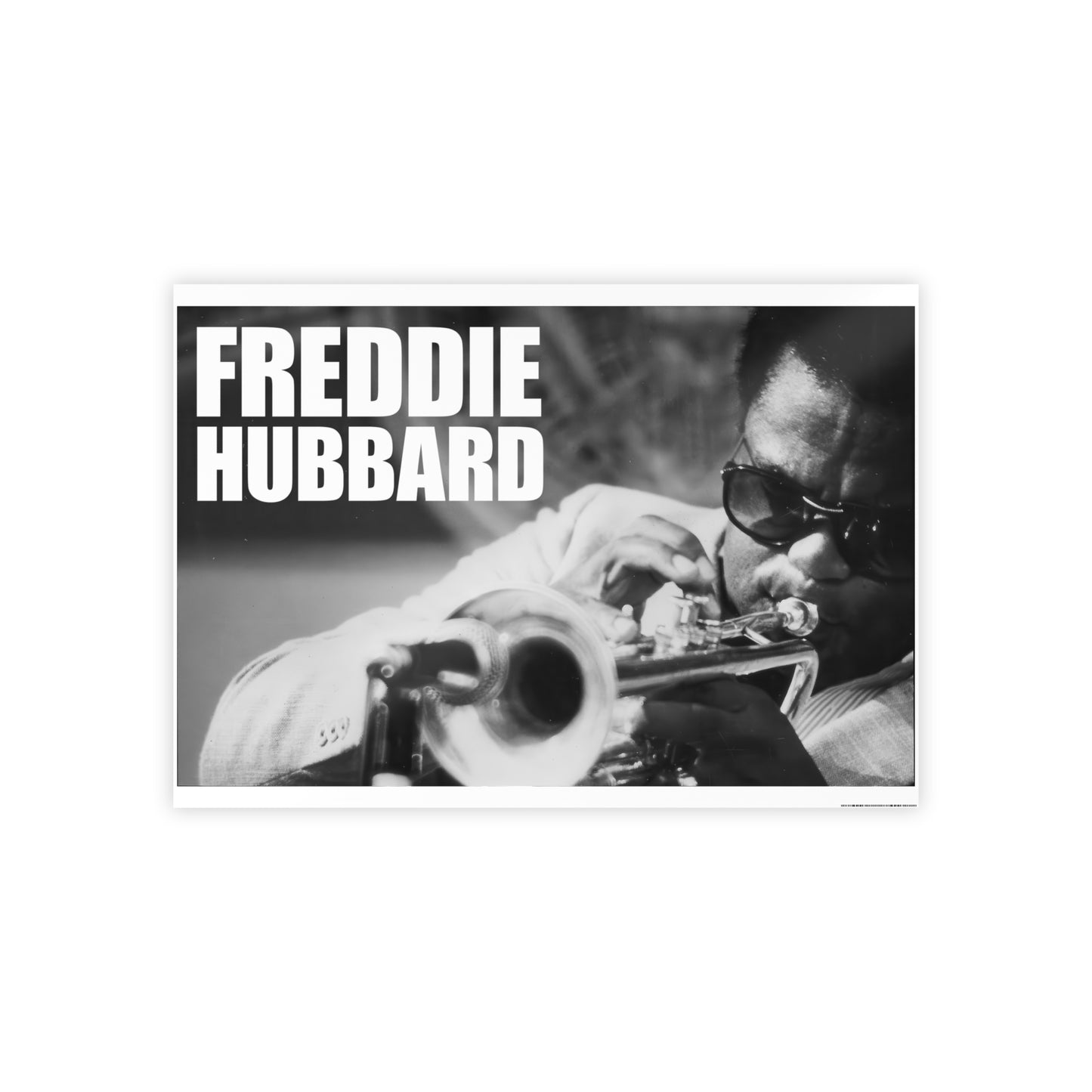 Freddie Hubbard Gloss Poster — Black & White Jazz Trumpet Wall Art