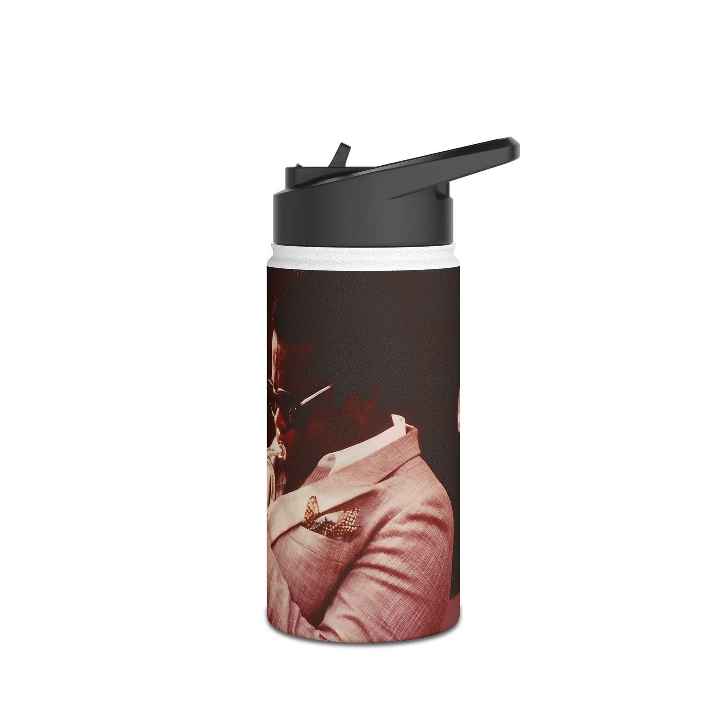 Jazz Trumpet Stainless Steel Water Bottle — “Free Hub” Vintage Music Design