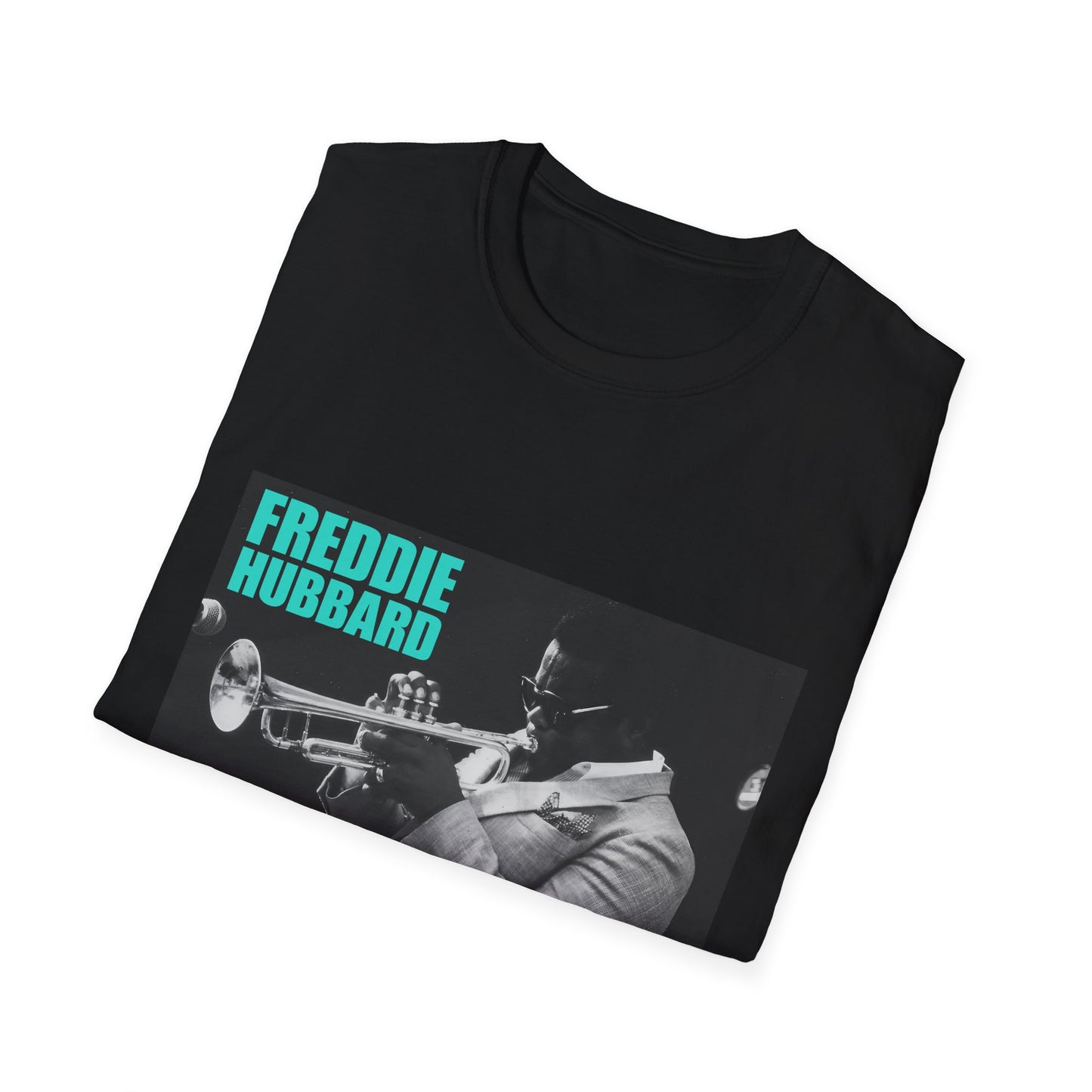 Freddie Hubbard Jazz Trumpet T-Shirt — Vintage Black & Teal Music Tee