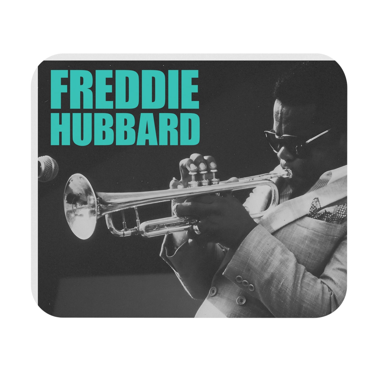 Freddie Hubbard Jazz Trumpet Mouse Pad — Vintage Musician Desk Mat