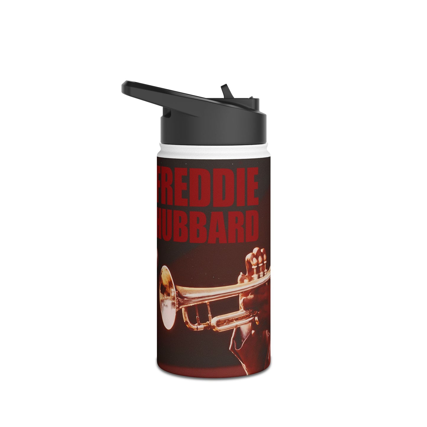Jazz Trumpet Stainless Steel Water Bottle — “Free Hub” Vintage Music Design
