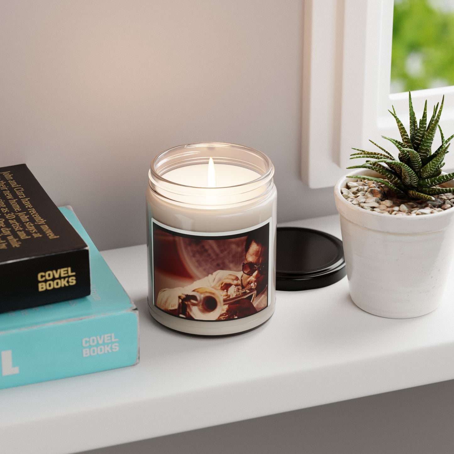 Soy Candle — Jazz Trumpet Vintage Photo Scented Jar (9oz)