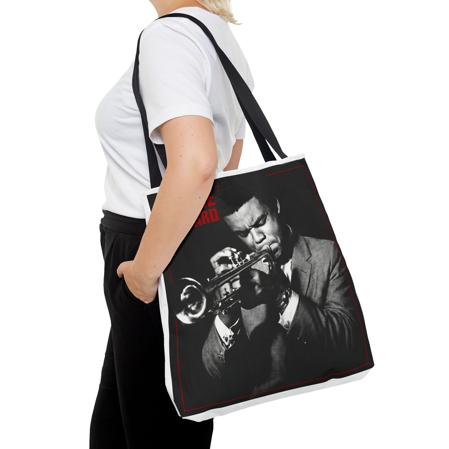 Vintage Freddie Hubbard Tote Bag — Black & White Music Portrait