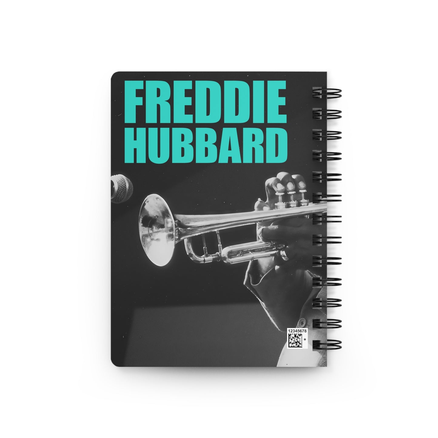 Freddie Hubbard Jazz Trumpet Spiral Journal — Vintage Black & White Music Notebook