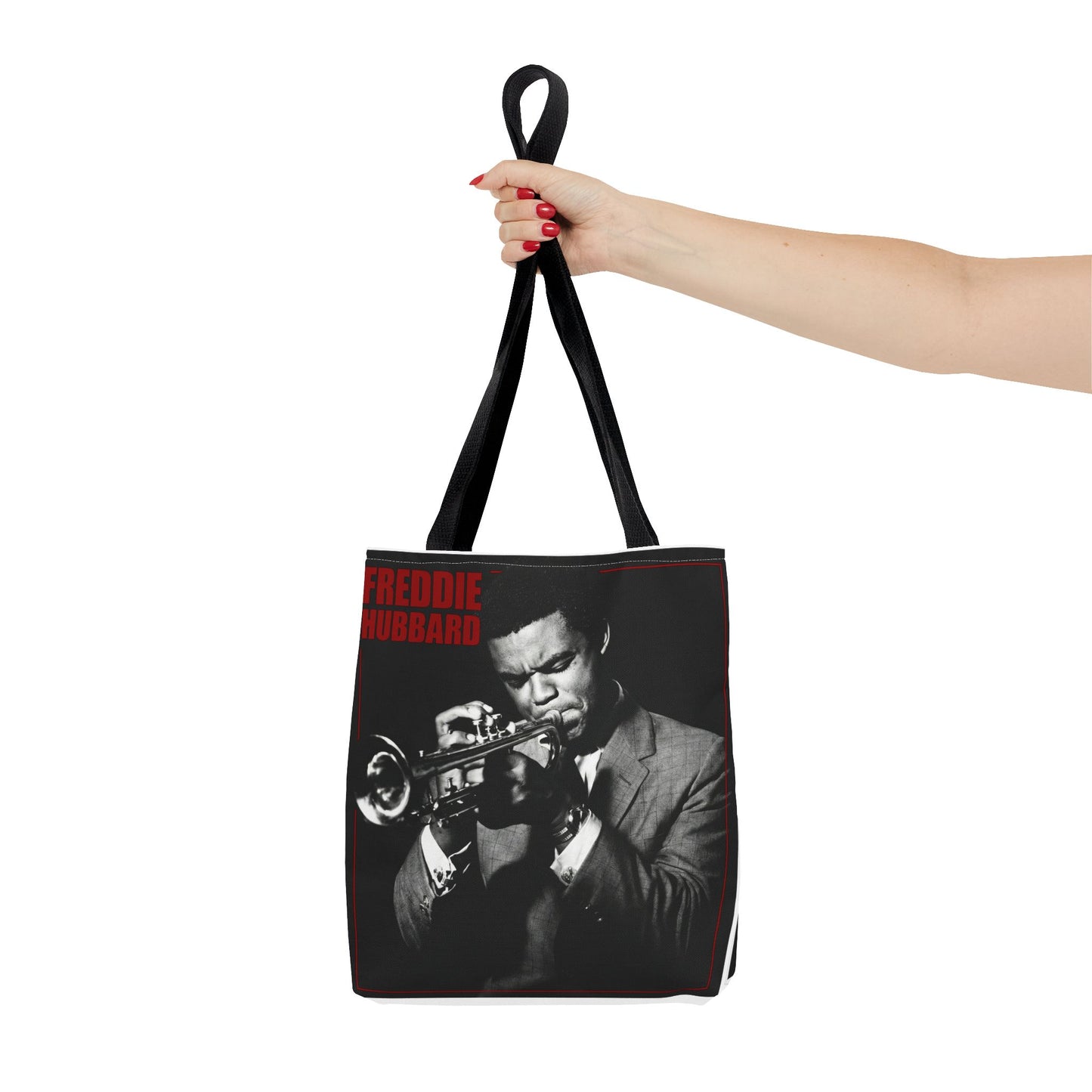 Vintage Freddie Hubbard Tote Bag — Black & White Music Portrait