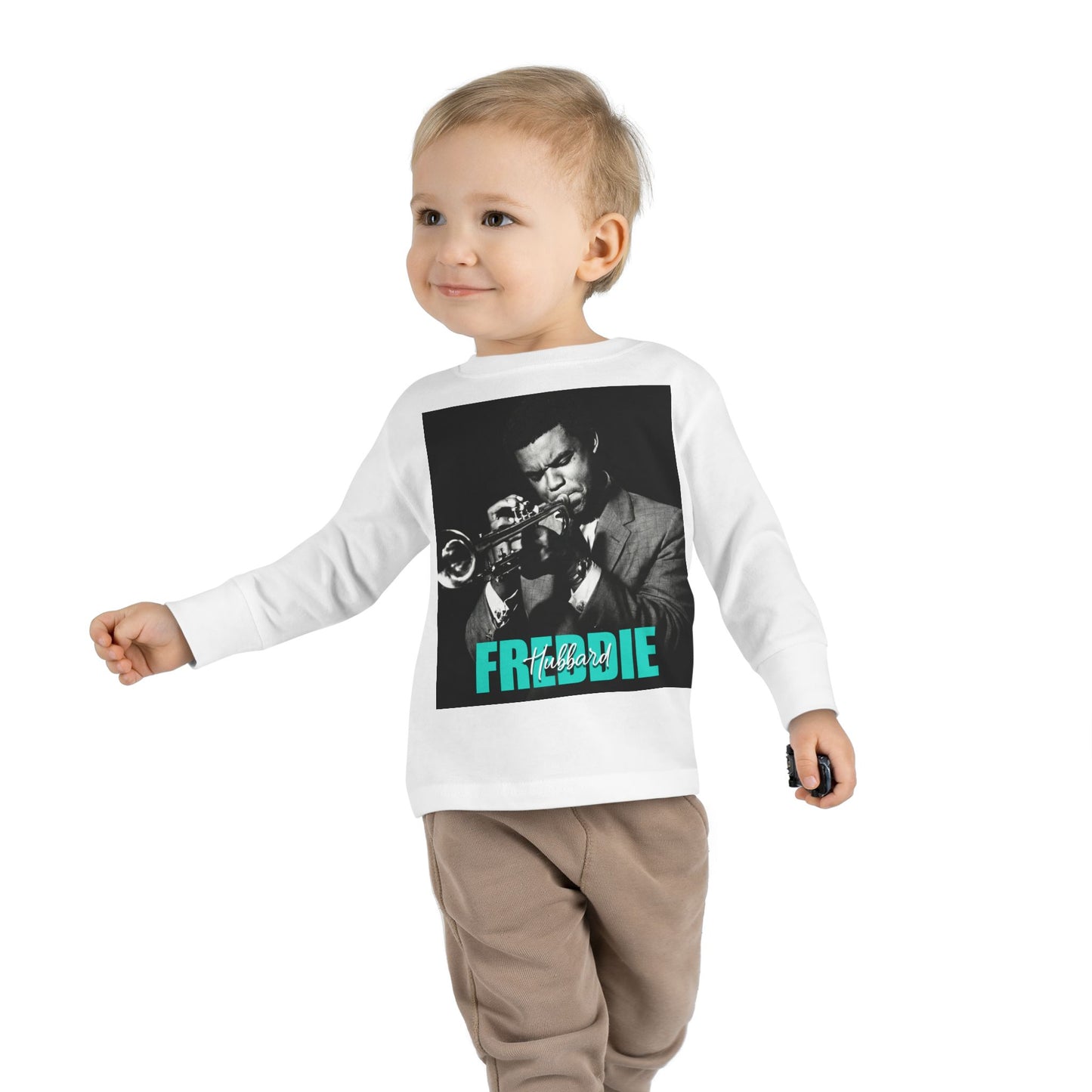 Toddler Tee — 'Freddie' Jazz Trumpet Graphic Long Sleeve